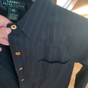 Ralph Lauren dark blue pin stripe wool shirt jacket Size PS